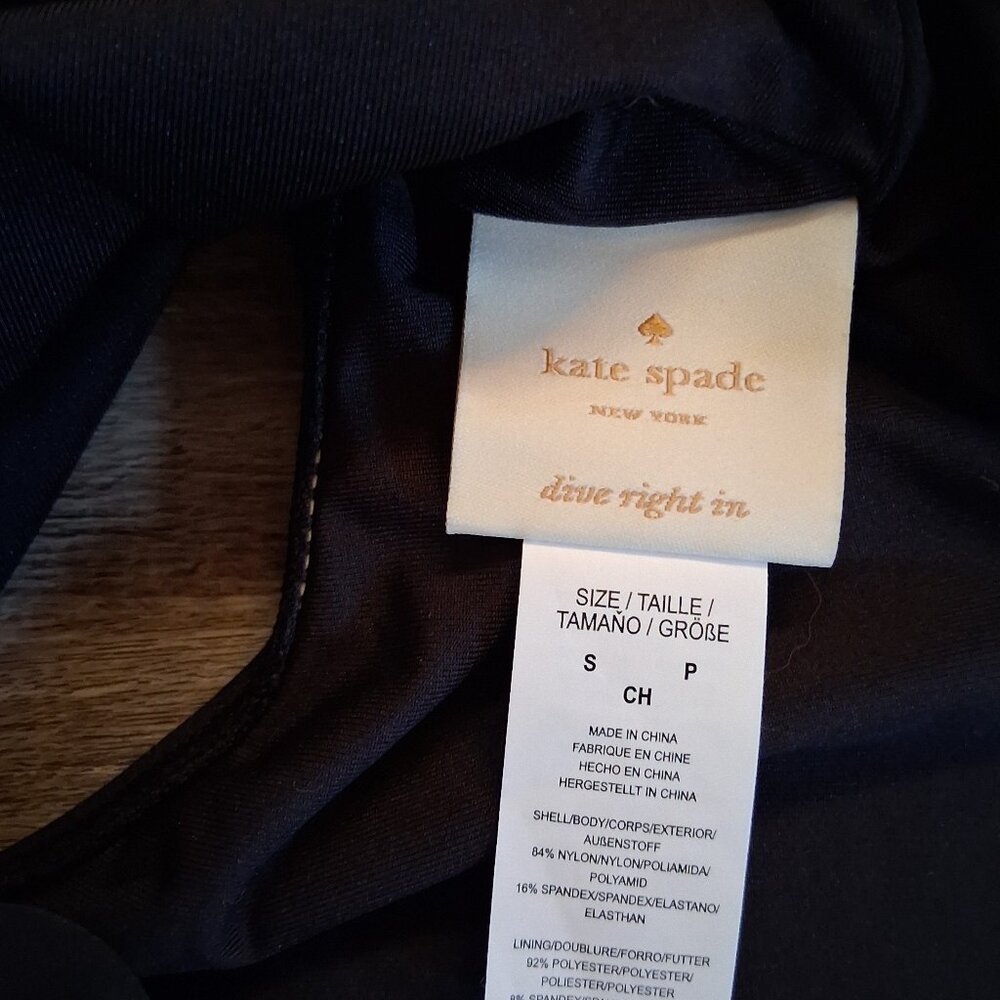 Kate Spade Scalloped High Waist Black Bikini Bottoms Small NWT - Picture 5 of 5